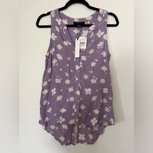 Women’s Sanctuary Purple Floral Sleeveless Shirt Tank Top Brand New NWT XXS